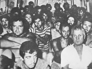 Greek Cypriot prisoners in 1974 being transferred to Turkey. Some of the people identified in this photograph are unaccounted for.